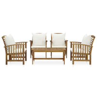5 Piece Garden Lounge Set with Cushions Solid Acacia Wood (310255+2x310257) Kings Warehouse 