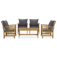 5 Piece Garden Lounge Set with Cushions Solid Acacia Wood (310255+2x310258) Kings Warehouse 