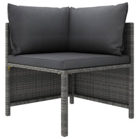 5 Piece Garden Sofa Set with Cushions Grey Poly Rattan garden supplies Kings Warehouse 