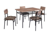 5 Piece Kitchen Dining Room Table and Chairs Furniture With Cushion Mat Kings Warehouse 