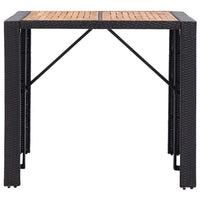 5 Piece Outdoor Bar Set Poly Rattan and Acacia Wood Black Kings Warehouse 