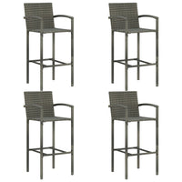 5 Piece Outdoor Bar Set with Armrest Poly Rattan Grey Kings Warehouse 