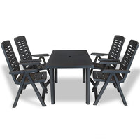 5 Piece Outdoor Dining Set Plastic Anthracite Kings Warehouse 