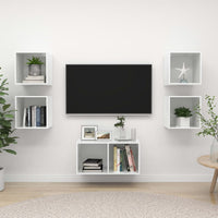 5 Piece TV Cabinet Set High Gloss White