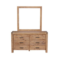 5 Pieces Bedroom Suite in Solid Wood Veneered Acacia Construction Timber Slat Single Size Oak Colour Bed, Bedside Table , Tallboy & Dresser Bedroom Furniture Kings Warehouse 
