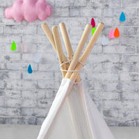 5 Poles Giant Kids Teepee Tent (Natural Canvas) Kings Warehouse 