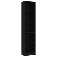 5-Tier Book Cabinet Black 40x24x175 cm Storage Supplies Kings Warehouse 
