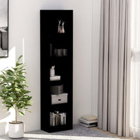 5-Tier Book Cabinet Black 40x24x175 cm