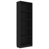 5-Tier Book Cabinet Black 60x24x175 cm Living room Kings Warehouse 