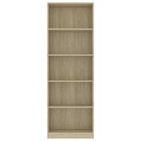 5-Tier Book Cabinet Sonoma Oak 60x24x175 cm Living room Kings Warehouse 