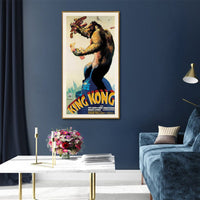 50cmx100cm King Kong 1933 Gold Frame Canvas Wall Art Kings Warehouse 