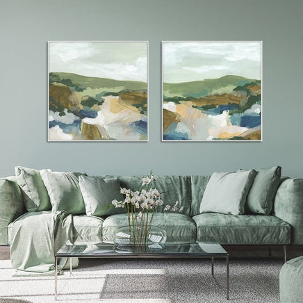 50cmx50cm Abstract Landscape 2 Sets White Frame Canvas Wall Art Kings Warehouse 