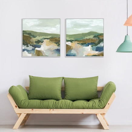 50cmx50cm Abstract Landscape 2 Sets White Frame Canvas Wall Art Kings Warehouse 