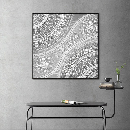 50cmx50cm Nayiri Bami Black Frame Canvas Wall Art Kings Warehouse 
