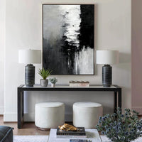 50cmx70cm Abstract Black White Artwork Black Frame Canvas Wall Art Kings Warehouse 