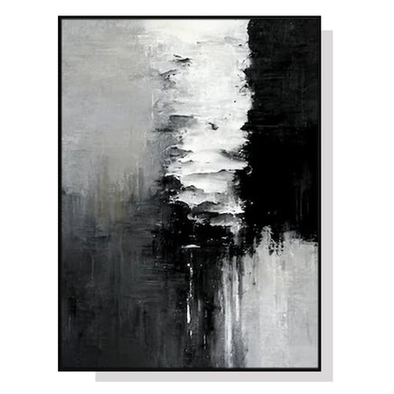 50cmx70cm Abstract Black White Artwork Black Frame Canvas Wall Art Kings Warehouse 