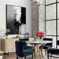 50cmx70cm Abstract Black White Artwork Black Frame Canvas Wall Art Kings Warehouse 
