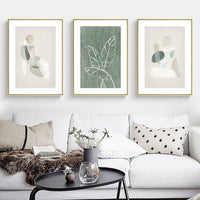 50cmx70cm Abstract body and leaves 3 Sets Gold Frame Canvas Wall Art Kings Warehouse 