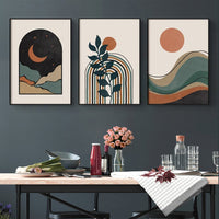 50cmx70cm Abstract Dark Greena 3 Sets Black Frame Canvas Wall Art Kings Warehouse 