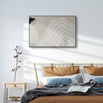 50cmx70cm Abstract Lady Black Frame Canvas Wall Art Kings Warehouse 