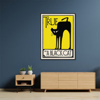 50cmx70cm Black Cat Black Frame Canvas Wall Art Kings Warehouse 