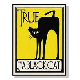50cmx70cm Black Cat Black Frame Canvas Wall Art Kings Warehouse 