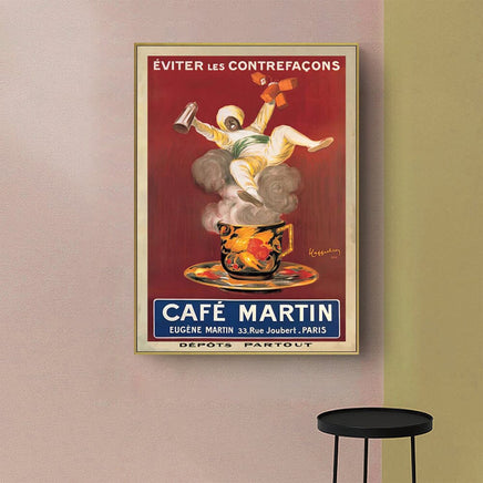 50cmx70cm Cafe Martin Gold Frame Canvas Wall Art KingsWarehouse 