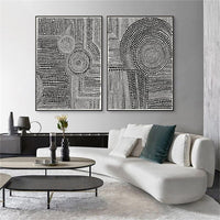 50cmx70cm Clustered Dots 2 Sets Black Frame Canvas Wall Art Kings Warehouse 