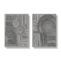 50cmx70cm Clustered Dots 2 Sets Black Frame Canvas Wall Art Kings Warehouse 