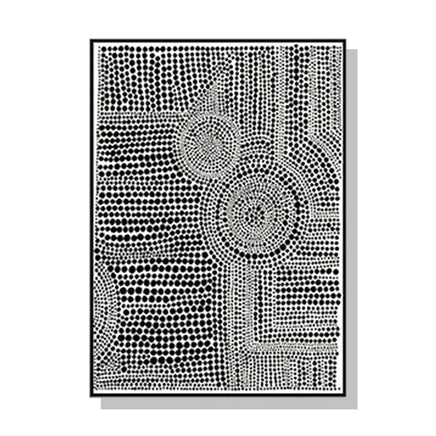 50cmx70cm Clustered Dots A Black Frame Canvas Wall Art Kings Warehouse 