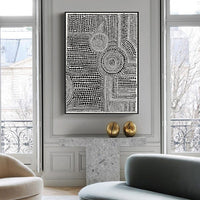 50cmx70cm Clustered Dots A Black Frame Canvas Wall Art Kings Warehouse 