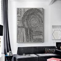 50cmx70cm Clustered Dots B Black Frame Canvas Wall Art Kings Warehouse 