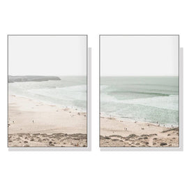 50cmx70cm Coastal Prints 2 Sets White Frame Canvas Wall Art Kings Warehouse 