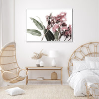 50cmx70cm Eucalyptus in Bloom White Frame Canvas Wall Art Kings Warehouse 