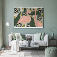 50cmx70cm Flamingo White Frame Canvas Wall Art Kings Warehouse 