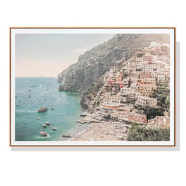 50cmx70cm Italy Amalfi Coast Wood Frame Canvas Wall Art Kings Warehouse 