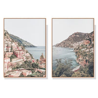 50cmx70cm Italy Positano 2 Sets Wood Frame Canvas Wall Art Kings Warehouse 