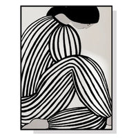 50cmx70cm Mid Century Figure Black Frame Canvas Wall Art Kings Warehouse 