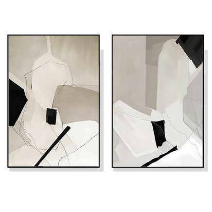 50cmx70cm Modern Abstract 2 Sets Black Frame Canvas Wall Art Kings Warehouse 