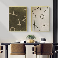 50cmx70cm Neutral Composition 2 Sets Gold Frame Canvas Wall Art Kings Warehouse 