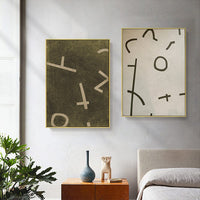 50cmx70cm Neutral Composition 2 Sets Gold Frame Canvas Wall Art Kings Warehouse 