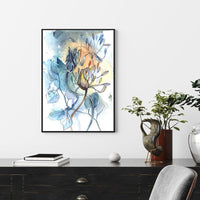 50cmx70cm Watercolor Style Abstract Flower 3 Sets Black Frame Canvas Wall Art Kings Warehouse 