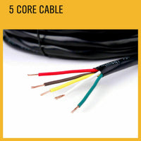 50M x 5 Core Wire Cable Trailer Cable Automotive Boat Caravan Truck Coil V90 PVC Kings Warehouse 