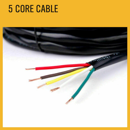 50M x 5 Core Wire Cable Trailer Cable Automotive Boat Caravan Truck Coil V90 PVC Kings Warehouse 
