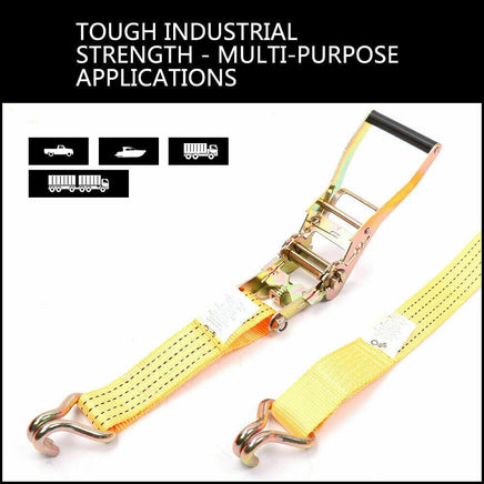 50mm x 10M Tie Down Strap Heavy Duty Ratchet Straps Trailer Boat 2000KG Loading Kings Warehouse 