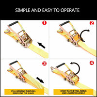 50mm x 10M Tie Down Strap Heavy Duty Ratchet Straps Trailer Boat 2000KG Loading Kings Warehouse 