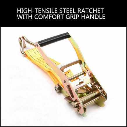 50mm x 10M Tie Down Strap Heavy Duty Ratchet Straps Trailer Boat 2000KG Loading Kings Warehouse 