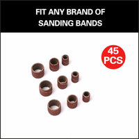 51Pc Sanding Bands Drum Sleeve Set 120 Grits Mandrel Dremel Rotary Kit 3mm Shank Kings Warehouse 