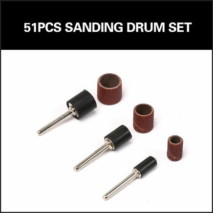 51Pc Sanding Bands Drum Sleeve Set 120 Grits Mandrel Dremel Rotary Kit 3mm Shank Kings Warehouse 