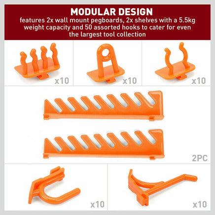 52Pc Wall Mounted Tool Storage Rack Wrench Spanner Holder Screwdriver Pliers New Kings Warehouse 